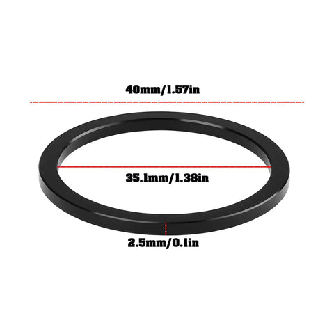 4 Pack 2.5mm Bottom Bracket Spacers 35.1x40x2.5mm Black Aluminum For Shimano Hollowtech II SRAM GXP Truvativ GXP 24mm Axles And More