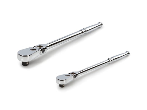 Three Eighth Inch Drive And One Half Inch Drive Flex Head Beefy Long Ratchet Set Non Quick Release Two Piece With 12 Inch And 14 Inch Lengths