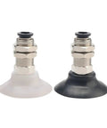 Top Notch Pak Series Pneumatic Rubber Sucker Cup Chuck For Industrial Vacuum Gripping. Clear and black PAK-35 suction cups, durable rubber.