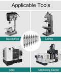 Applicable tools for 8 Piece Center Drill Bit Set For Lathe Work, Pro Grade HSS Center Drill Bits With 60 Degree Countersink.