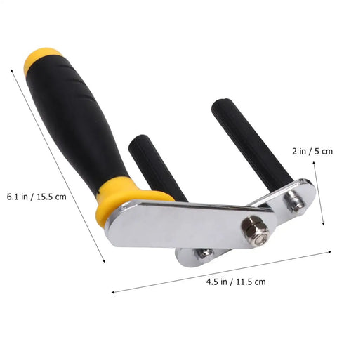 Heavy Duty Angle Adjustable Tile Sucker For Quick Drywall And Glass Handling Lightweight Lifter with rubber grip and measure details.