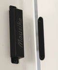 Heavy Duty Magnetic Door Catch Delivering Hella Strong 70 Pound Grip Built From Rugged Stainless Steel For Kitchen Cupboards Bedroom Closets And Bathrooms Guarantees A Smooth Hassle Free Operation mounted on a white cabinet.