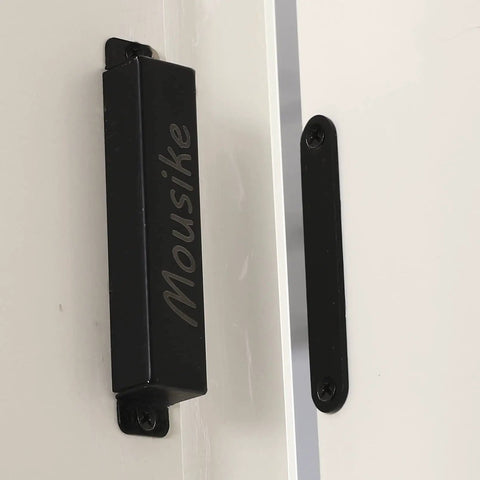 Heavy Duty Magnetic Door Catch Delivering Hella Strong 70 Pound Grip Built From Rugged Stainless Steel For Kitchen Cupboards Bedroom Closets And Bathrooms Guarantees A Smooth Hassle Free Operation mounted on a white cabinet.