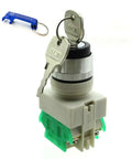 Solid 3 Position Speed Control Key Switch With Two Keys For Taotao Electric Atvs E1-350 E2-350 E1-500 E2-500 with green housing and keys.