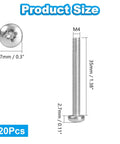 Rock Solid 20 Pack M4 X 35mm Pan Head Machine Screws crafted from top shelf 304 stainless steel measured with dimensions.
