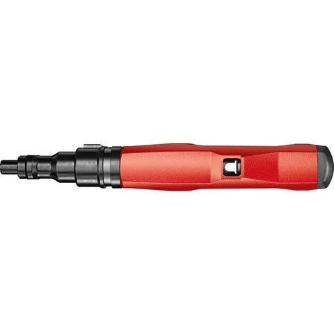 Side view of Powder Actuated Fastening Tool For Drywall Tracks And Concrete Pro Grade Compact Fastener Gun With Tight Space Reach Fits 1/2-2-1/2 Inch Studs