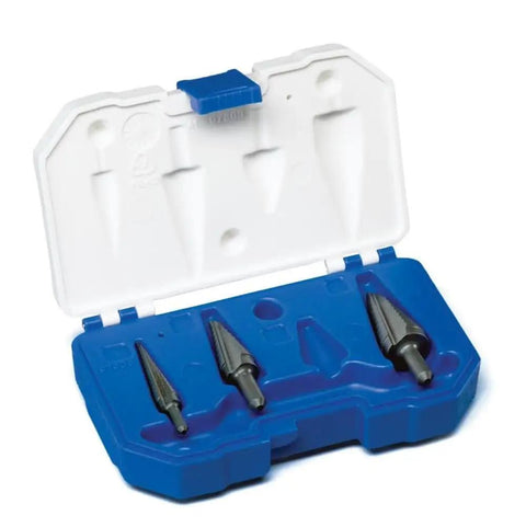 Steam Oxide Coated Two Flute Vari-Bit Kit With Case, 3 Piece Pro Grade Set VB1 VB2 VB3, from 1/8 to 1 inch in blue case