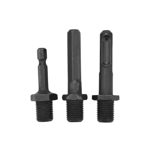 Heavy Duty Wood Splitting Drill Bit Cone Compatible With Electric Hammer 32 To 42 Mm set of three black drill bit adapters for rotary hammers.