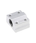 Badass 6 mm Linear Ball Bearing Slide Block With Rock Solid Aluminum Housing and Chrome Steel Bearings, showing aluminum slide block.