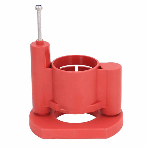 Precision Woodworking Router Lift Base With 46Mm Adjustable Height Smooth Milling Table Riser, red plastic housing, stable platform.