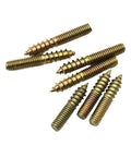 M4 To M10 Yellow Zinc Plated Dowel Screws Hanger Bolts For Wood Furniture, Double Headed Self Tapping Fasteners, Rust Resistant Finish