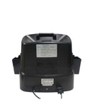 Back view of Smooth Operator Money Counter Machine And Automatic Coin Sorter with power cord and error message label.