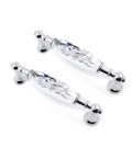 Clear Crystal Glass Cabinet Knobs Pull Handles 3.75 Inch Hole To Hole Silver Chrome Finish 2 Pack
