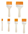 Stain Applicator Set With Nylon Bristle Filaments, Trim Detail Edger, Smooth Ergonomic Wooden Handle, Lacquer Varnish Tool