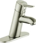 Focus S Modern Timeless No Fuss Easy Clean One Handle 6 Inch Tall Bathroom Sink Faucet Brushed Nickel With Solid Brass Construction Ceramic Cartridge Pop Up Assembly And Base Plate Included