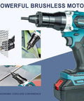 Brushless Cordless Electric Rivet Nut Gun Set With Durable Carry Case Automatic One Pull Riveter Tool For M3 To M12 showing ergonomic design and powerful motor.