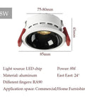 UBNMIUBV 9 Pack White Aluminum Led Recessed Lighting Kits - 8W, 10W, 12W, 15W, 20W Adjustable Downlights, 8W size, aluminum.
