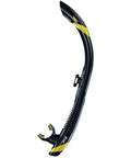 SV2 Semi Dry Snorkel With Scupper Valve, Compact And Lightweight Black And Yellow Finish, shown from side view