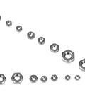 140 Piece Hex Nut Set In 304 Stainless Steel With M1 M1.2 M1.4 M1.6 M2 M2.5 M3 Sizes Seven Types Of Hex Nuts