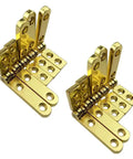Gold 10 Pack 90 Degree Hinges for wooden boxes and jewelry boxes, zinc alloy, 30x20x6mm, durable cabinet hardware with screws.