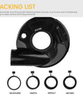 Universal 7 Inch Dust Shield For Angle Grinders Surface Grinding Dust Cover with metal clamp and iron ring, shown with attachments