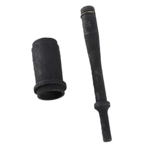 Pneumatic Anchor Pin Bushing Driver, 7 Inch Limited Access Bushing Press Kit Tool components, including driver and cone, black finish.