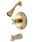 Millennium Tub And Shower Faucet In Polished Brass With Wall Mount Built To Last Solid Brass Construction For Durability Pressure Balanced