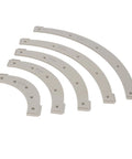 Dead Nuts Precision Slick Curve Router Jig Template Kit featuring five radius guides R100 to R300 for woodworking.