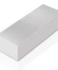 Aluminum flat bar block, 2x4x8 in, brushed silver finish