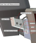 Braced Side Mount Adapter Plate Kit For S-8-6 Port Black, Easy Install For Shallow Water Anchors, side view with measures