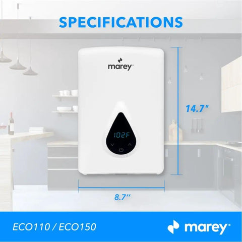 Electric Tankless Water Heater 11kW 240V With Smart Technology For Unlimited On Demand Hot Water Energy Saving Space Saving
