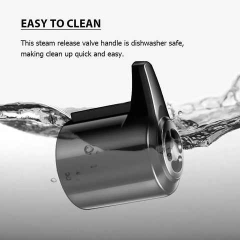 Steam Release Valve Handle Replacement For Duo And Duo Plus Pressure Cooker Models shown in easy-clean water splash