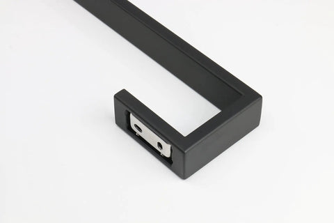 Square Base Stainless Steel Towel Rack For Bathroom, Built To Last Heavy Duty Wall Mounted Towel Bar In Matte Black, SUS304 Stainless Steel