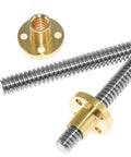 Ten Millimeter Stainless Steel Lead Screw Rod For 3D Printers And CNC Mills With Nut Trapezoidal Thread Length
