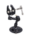 Heavy Duty Soldering Clamp And Stand For Maintenance And Repair, Alloy Steel Fixture Tool, Stable Bench Holding, Welding Support, Compact Design For Technicians And DIY Hobbyists black adjustable clamp on round base