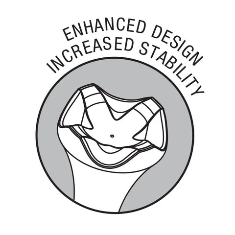 Illustration of unisex golf tee head emphasizing enhanced design and increased stability for Unisex Golf Tees 30 Pack Citrus Pink 3.25 Inch Plastic Tees For Longer Drives With Low Resistance Aerodynamic Design And Enhanced Stability For Consistent Tee Shots And Game Day Confidence.