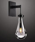 Dope Black Raindrop Glass Wall Sconce With Rope Trim Indoors Modern Wall Light Fixture E12 Bulbs Included 3000K Warm Glow