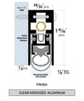 Cross-section diagram of Semi-Mortised Automatic Door Bottom 36 Inch For Tight Seals And Smooth Quiet Closings With Durable Rubber Housings