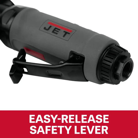 One Quarter Inch Right Angle Die Grinder With Composite Housing Twenty Thousand RPM One Third HP Lightweight with safety lever