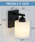 Chill Out Matte Black Milk Glass Wall Sconces Bringing Soft Warm Light To Your Space Premium Metal Build Rust Resistant Finish measured dimensions