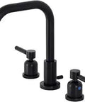 Concord Widespread Bathroom Faucet With Matte Black Finish And Pop Up Drain, Solid Brass Construction, 8 Inch Spread, 1.2 GPM Flow
