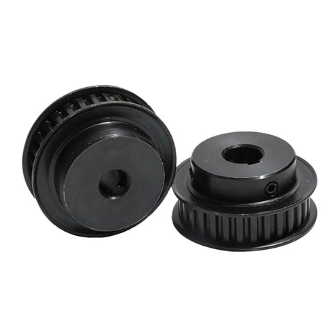 Top Shelf XL Timing Belt Pulley Wheel Featuring 25 Or 26 Teeth In Heavy Duty Black Steel Bf Build With Quick Slide Keyway Bores.