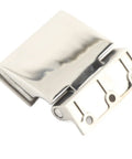 304 Stainless Steel Curved Glass Door Hinge Single Sided For 8 To 12mm Tempered Glass Built Like A Tank Bathroom Hardware Kit side view.