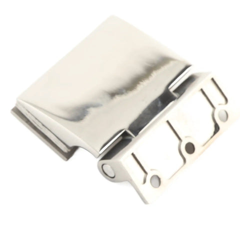 304 Stainless Steel Curved Glass Door Hinge Single Sided For 8 To 12mm Tempered Glass Built Like A Tank Bathroom Hardware Kit side view.
