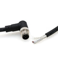 M12 4 Pin Sensor Actuator Connector Right Angle Aviation Cable Socket IP67 Rated 18AWG PUR Jacket, 1M length