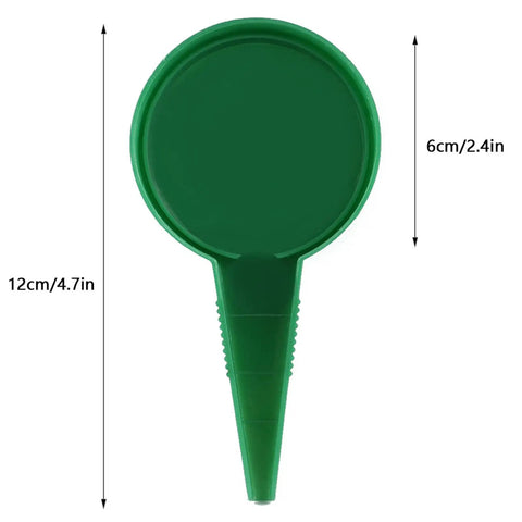 Pack Of 2 Handheld Seed Spreader And Dial Seed Dispenser Sower With 5 Adjustable Settings For Precise Seeding Easy Grip Compact Gardening Tools For Lawn And Garden; top view, size indicated