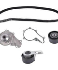 Premium Timing Belt And Water Pump Replacement Kit For Citroen C3 C4 Ford Focus Mondeo 1 6 Liter Diesel Engine TDCI HDI Type High Quality Heavy Duty Long Lasting Build Perfect For Mechanics Or Car Enthusiasts Who Need Quick And Easy Fixes Today. timing belt, water pump, pulley, gasket, and tensioner set