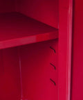 Interior view of Rolling Garage Workshop Tool Organizer With Detachable Four Drawer Chest Large Storage Cabinet And Adjustable Shelves