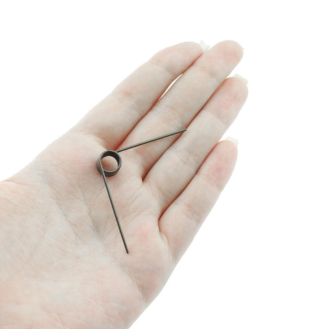 Holding a single torsion spring from 12 Piece Stainless Steel Torsion Spring Set For Tool Repair And Woodworking DIY 90 Degree Coil Small Springs