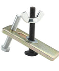 Sturdy Press Plate Clamp Set For Engraving Machines, heavy duty steel fixture with screws, butterfly grip, metallic finish.